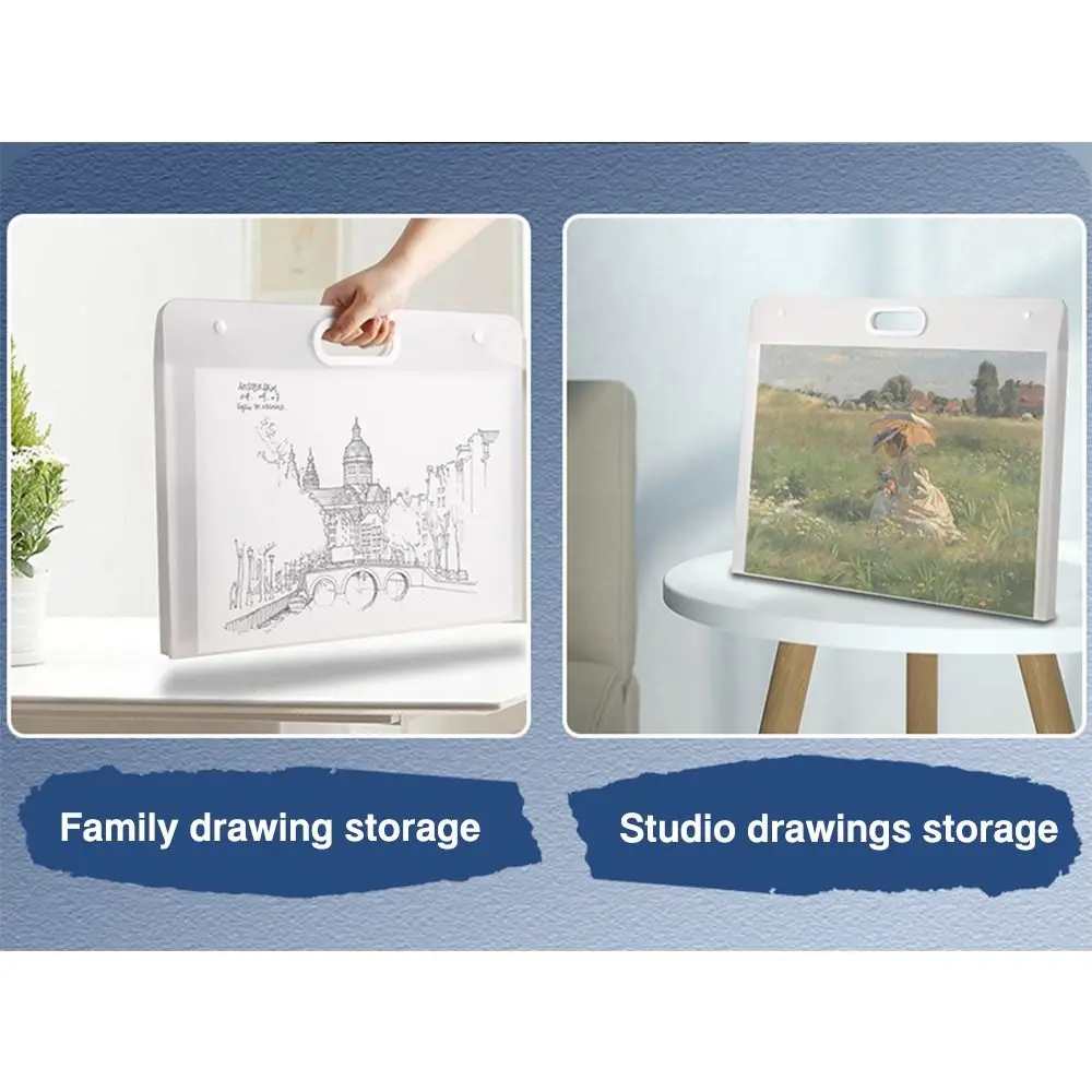 A2/A3/A4 File Folder Four Layers Portable Picture Album Waterproof 4K/8K/16K Painting Paper Storage Bag School Office