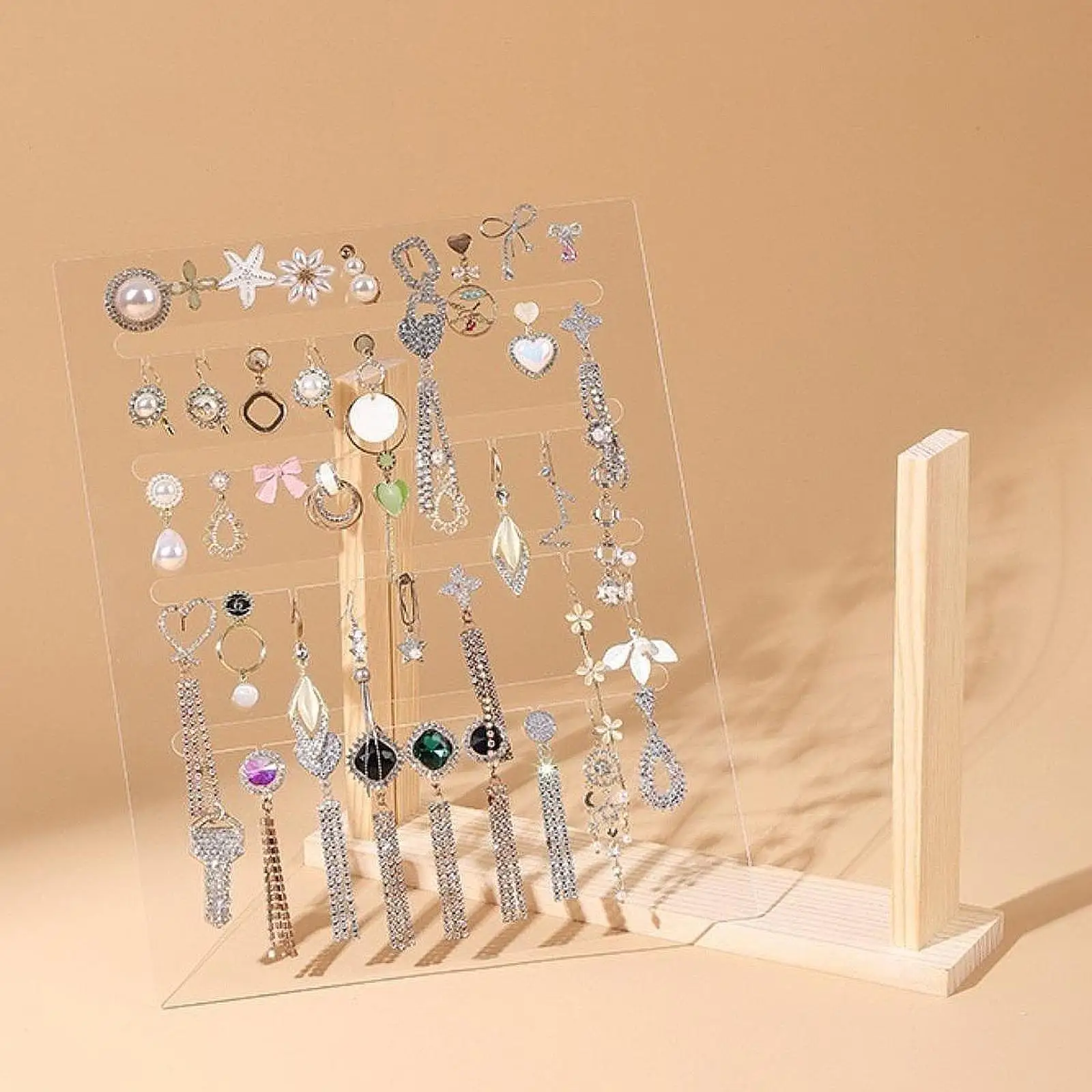 Acrylic Earring Holder Earring Display Organizer Selling Show Showcase Countertop Jewelry Storage Rack for Necklace Bracelet