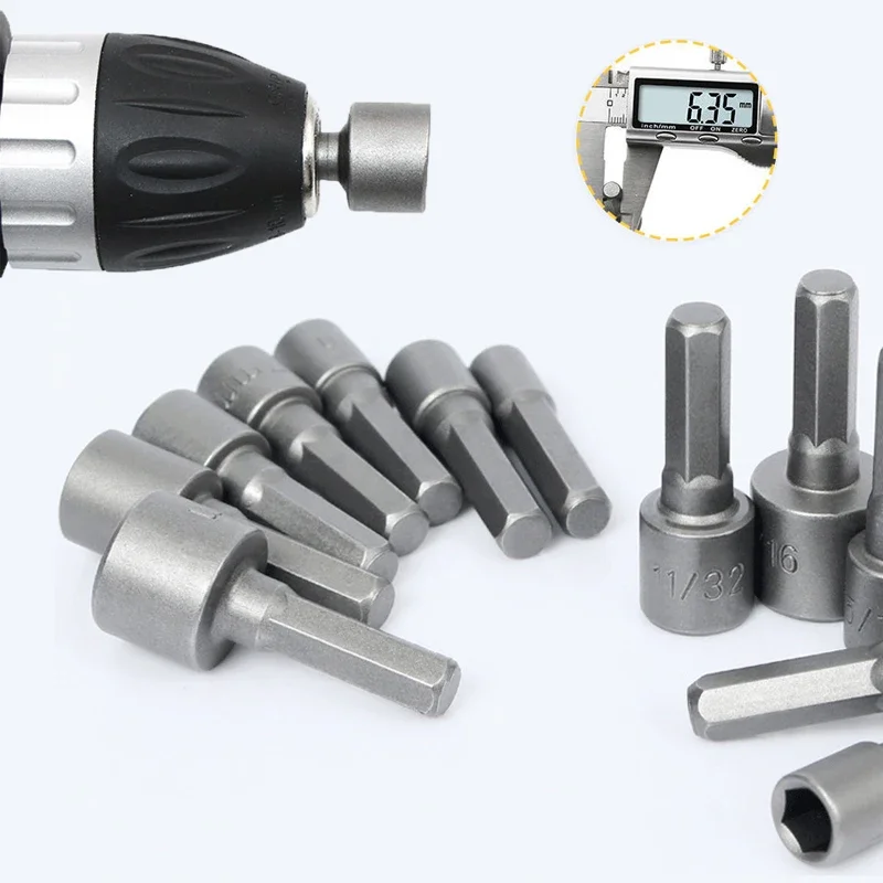 9/14 stücke Power Mutter Treiber Bohrer Set Werkzeug 1/4 "Sechs kant mutter Sockel Adapter Reparatur Werkzeugs atz für Elektro schrauber Hand bohrer