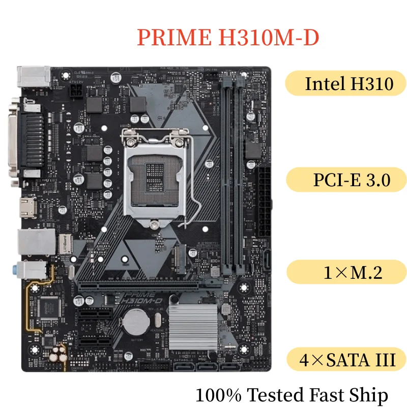 

For ASUS PRIME H310M-D Motherboard 32GB LGA 1151 DDR4 Micro ATX Mainboard 100% Tested Fast Ship