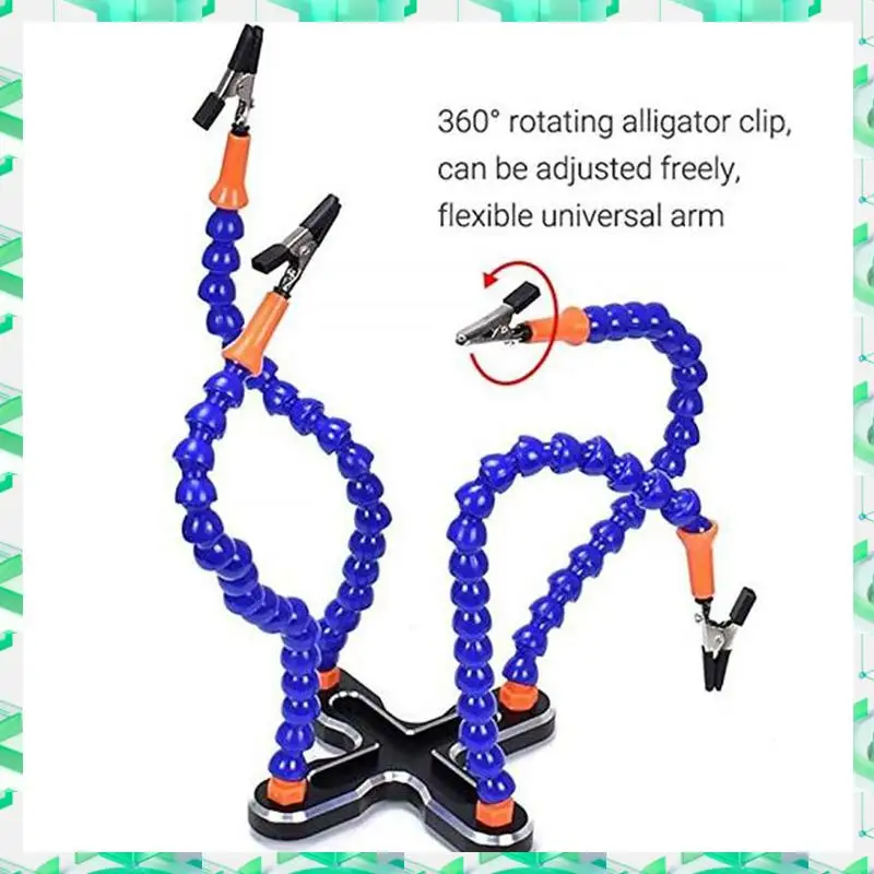 

FIZP Diy Soldering Third Hand 4Pc Flexible Arms Welding Helping Stand Repair Holder Tool Multifunctional Metal Base Welding Sold
