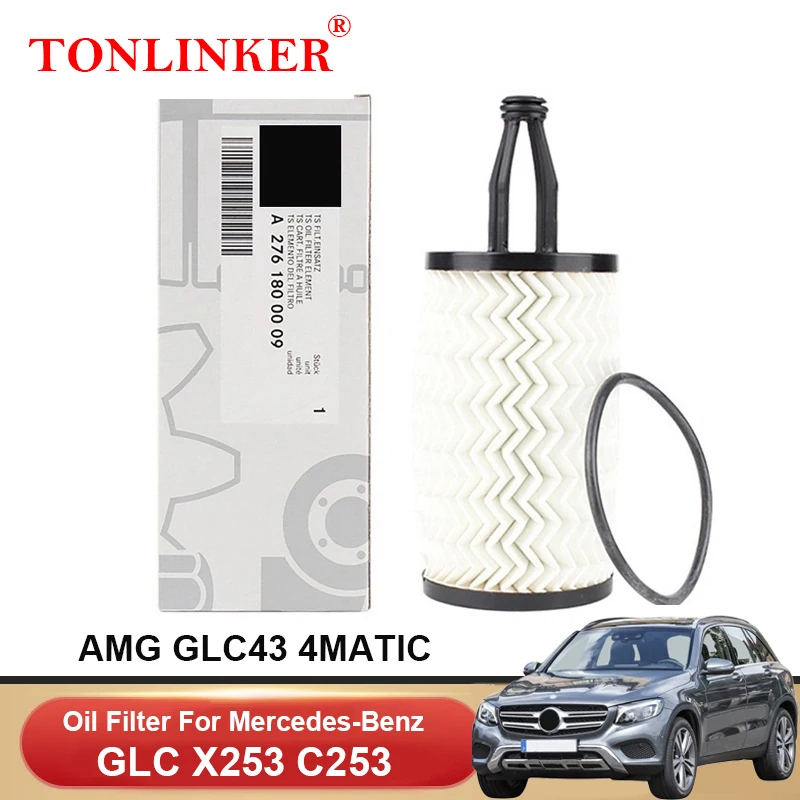 

TONLINKER Oil Filter A2761800009 For Mercedes Benz GLC X253 C253 2016-2022 AMG GLC43 4MATIC M276 A2761840025 Car Accessories