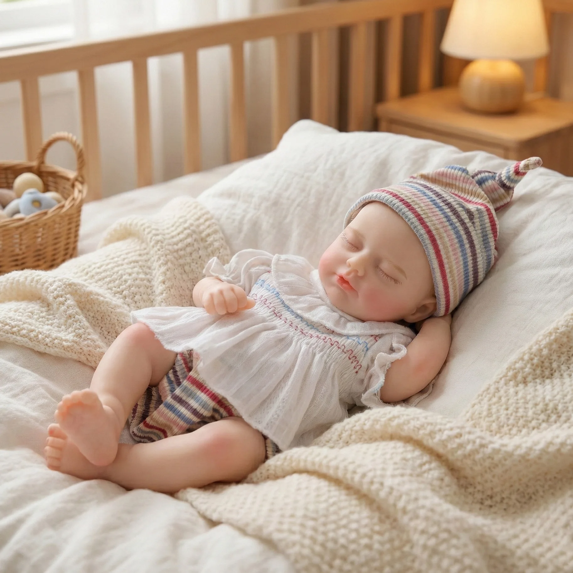 12 Inch Solid Silicone Rebirth Doll Toy Doll Ornament Gift Platinum Silicone Simulation Baby Doll