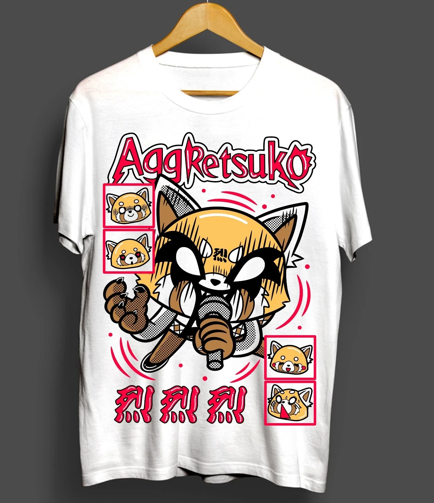 2026 New Year's Aggretsuko T-Shirt - Aggressive Retsuko, Kawaii Waifu Girl Anime Shirt, Women's Short-Sleeve Shirt