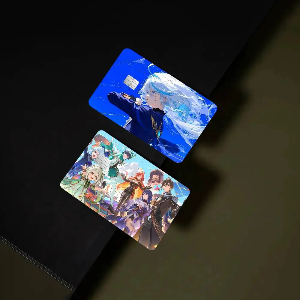 Genshin Impact Anmie 4pcs 1Set Sticker Film Skin Cover For Credit Card Debit Bank Card Front