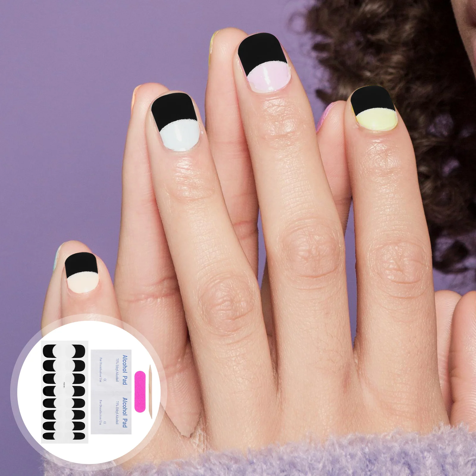 

Nail Art Stickers Fingernail Decor Black Girls Manicure Polish Nail Strips Accessories Sticker Strips DIY Supplies Durable Non