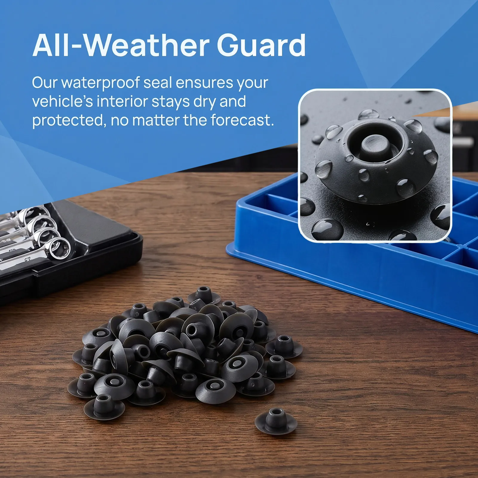 50Pcs Waterproof Rubber Car Door Plugs 7Mm Hole Diameter Sealing Caps Dustproof Side Skirt Protector Auto Body Rubber Grommets