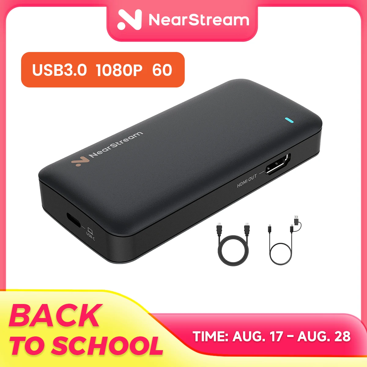 Image of 4K 60fps HDMI Capture Card, USB 3.0-Game-Recorder mit extrem niedriger Latenz für PS5/Xbox/Switch/PC/Mac, Plug & Play, OBS-kompatibel
