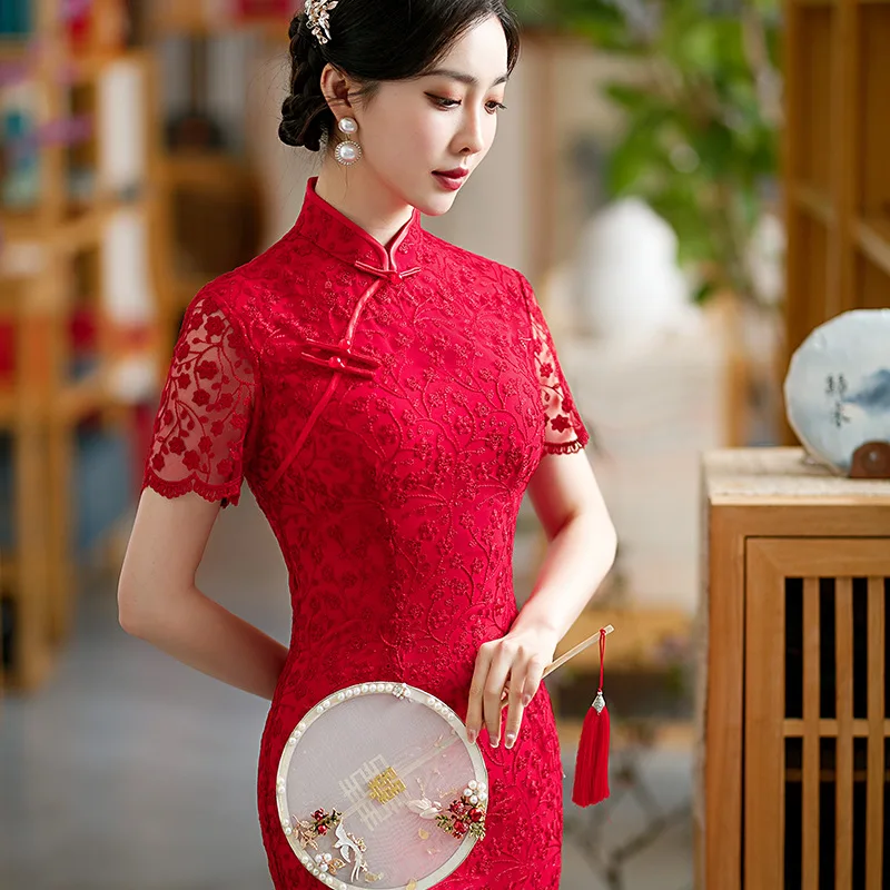 

Cheongsam Bride Engagement Wear Retro Photography Dress Sexy Republic of China Style Special-Interest Design Modified Version