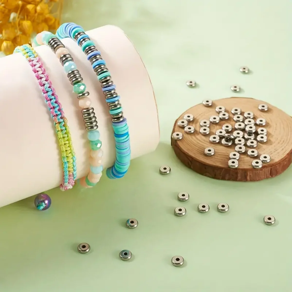 4/5/6mm Stainless Steel Coin Spacer Loose Beads For Jewelry Making Bracelet Necklace DIY Materials Accessories Flat Round Shaped
