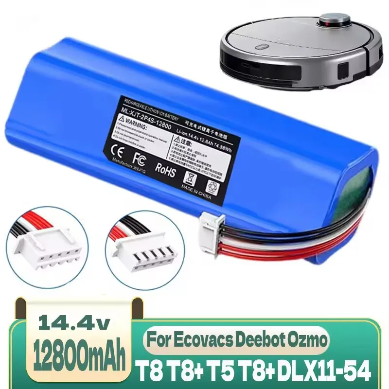 High-capacity Battery 12800mAh For ECOVACS Deebot Ozmo 950 T8 T8+ T5Max Power Hero T10 T9 X1 DX65 DX96 DX93 Robot Vacuum Cleaner