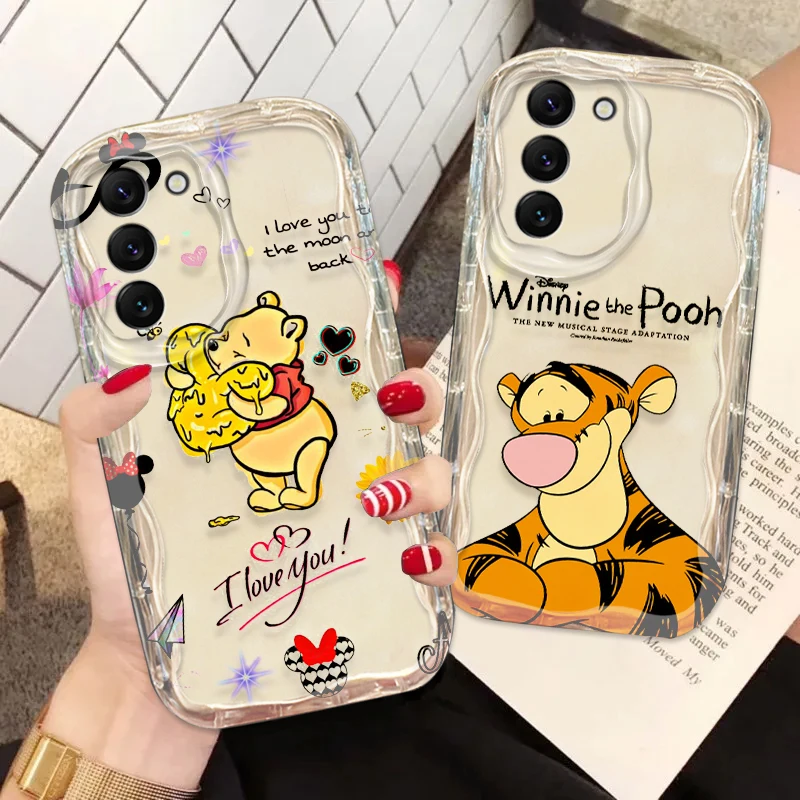 Disney Pooh Bear Cool For Samsung S24 S23 S21 S20 Ultra Plus FE A73 A72 A71 A51 A05S A05 5G Wave Oil Funda Phone Case