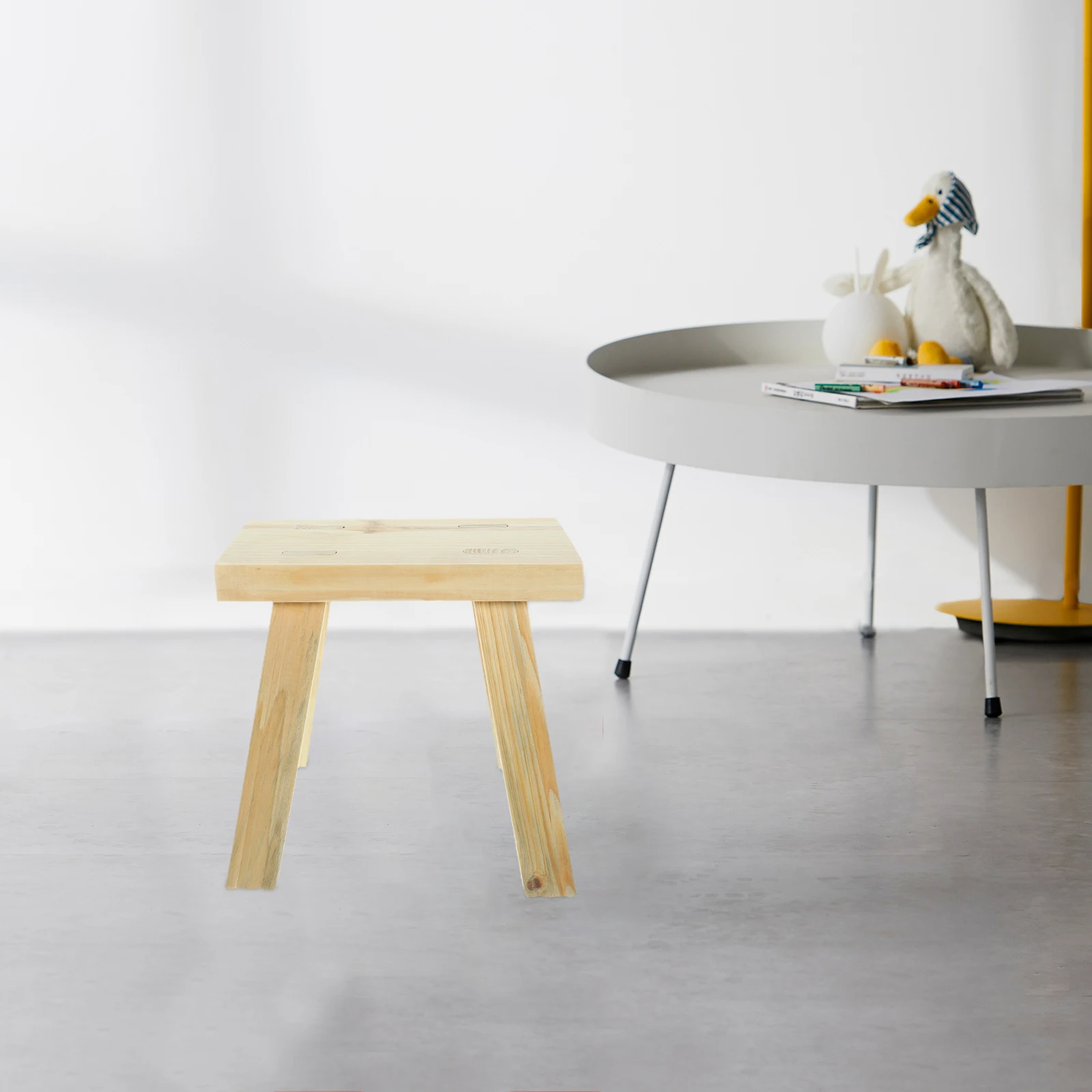 

Solid Wood Small Stool 24x14.5x23cm Kids Mini Bench Toddlers Home Office Practical Storage Portable Comfort Use
