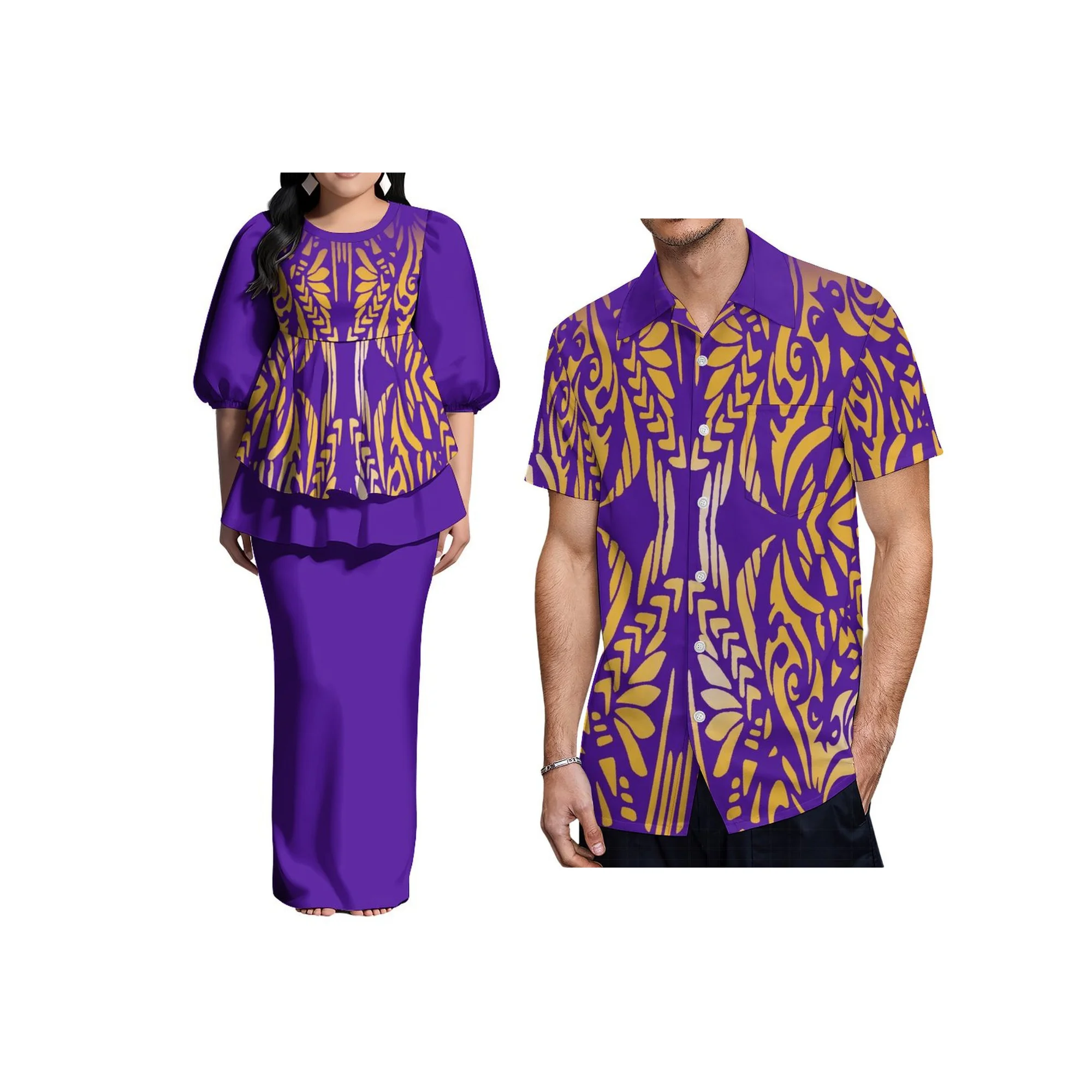 

2024 Полинезийское женское платье с разрезом сзади, комплект из двух предметов, Новое поступление, пулетиси, полинезийское женское платье с разрезом сзади, комплект из двух предметов