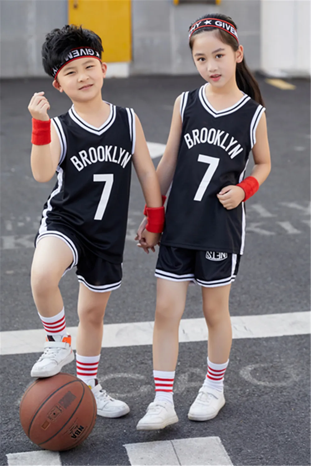 NEW 23/24 boy girl Nets 7 Basketball Jerseys Children's uniform set primary school jersey game team uniform training vest