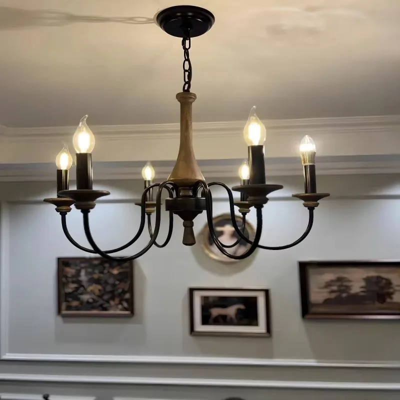 

American retro old bed and breakfast soft decoration children's room bedroom decoration chandelier