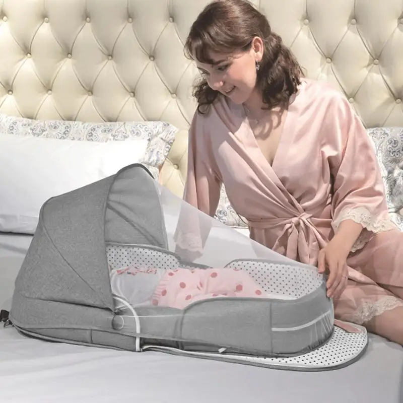 Portátil Folding Baby Bed, Viagem Berço, Berço Sombra Pano, Sleeper recém-nascido, Viagem ao ar livre