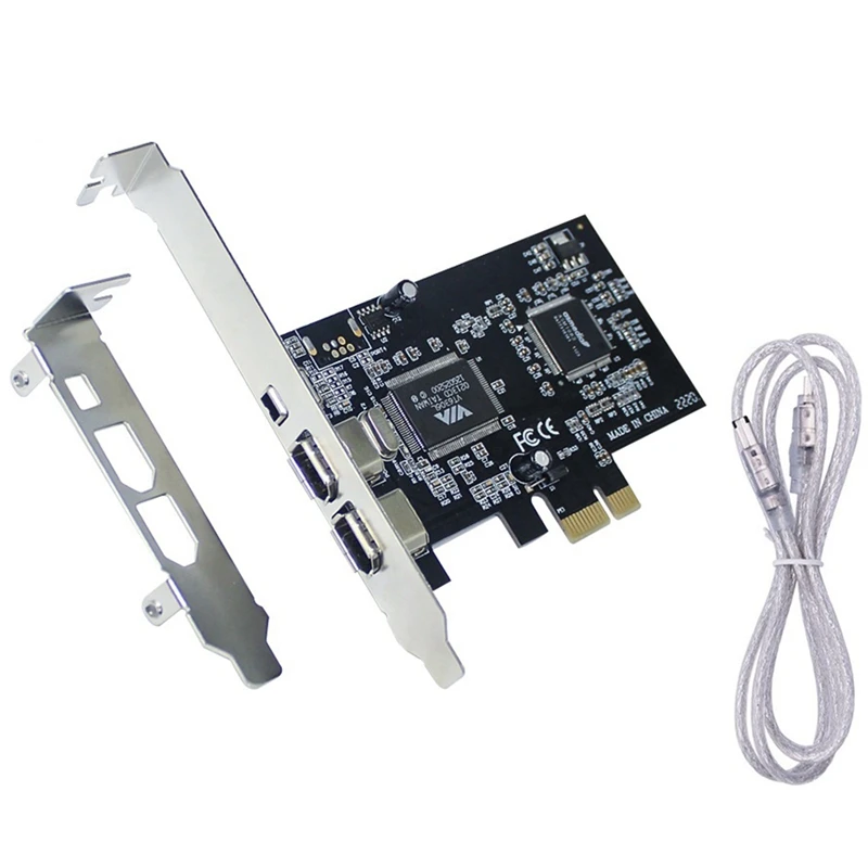 PCI-E to 1394 FireWire Card,PCI-Ex1 to IEEE 1394 3-Port FireWire Card, Support 1440X1080 Resolution,with 0.8M 1394 Cable-A73M