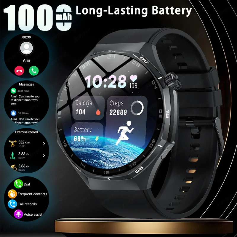 2026 New smart watch 1000 mah battery 1.7" HD Screen Health Monitoring 100+sports mode LED flashlight Bluetooth call Smart Wat