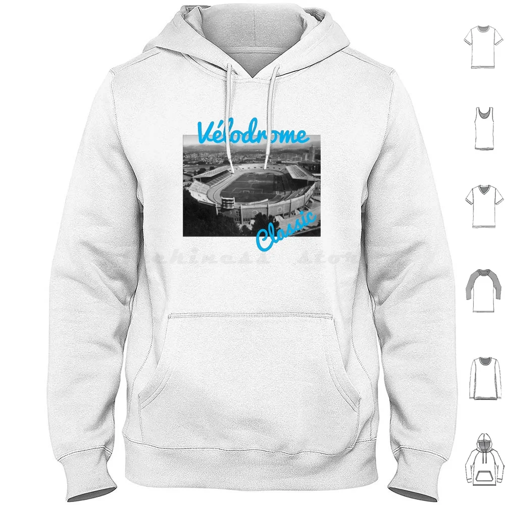 Classic Velodrome Stadium Hoodies Long Sleeve Velodrome Stadium Velodrome Marseille Soccer League 1 Retro Football