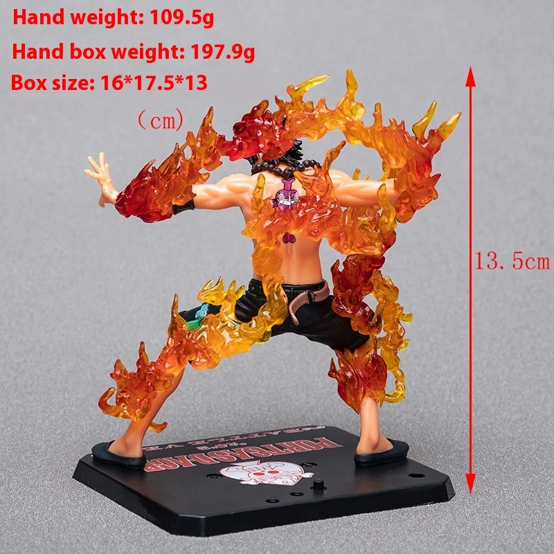 Toy Peripheral Japanese Anime Piece Figurine Combat Version Luffy Fire Fist Ace Doll Doll Car Cake Ornament Holiday Gifts