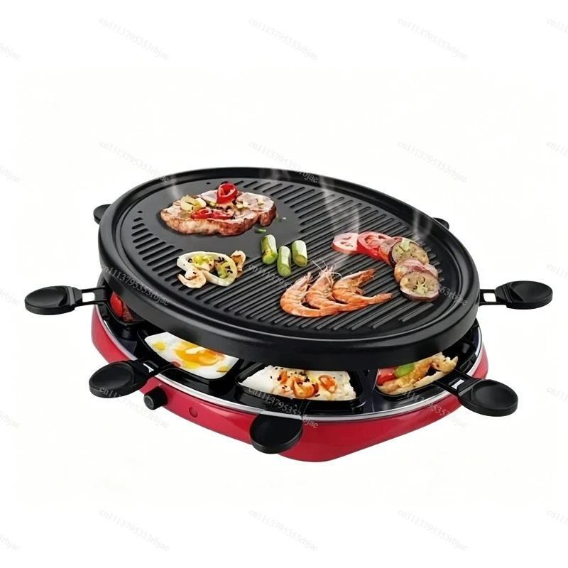 Electric  BBQ Grill Perfect Fondue Grill Combo for 8 People round electric barbecue cheese grill