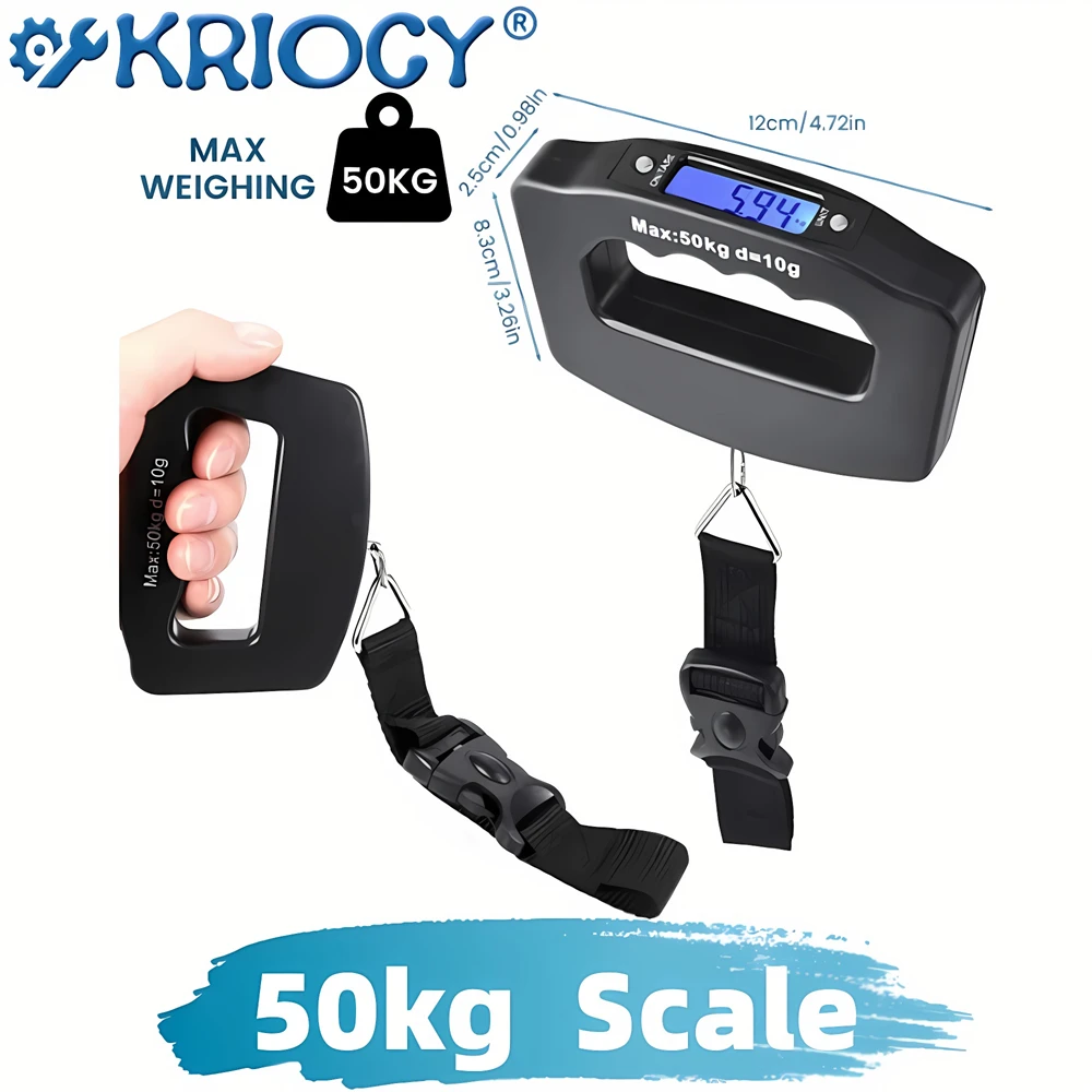 50kg Digital Luggage Scale Electronic Portable Suitcase Baggage Bag Weight Tool with Backlight Electronic Travel Hanging Scales