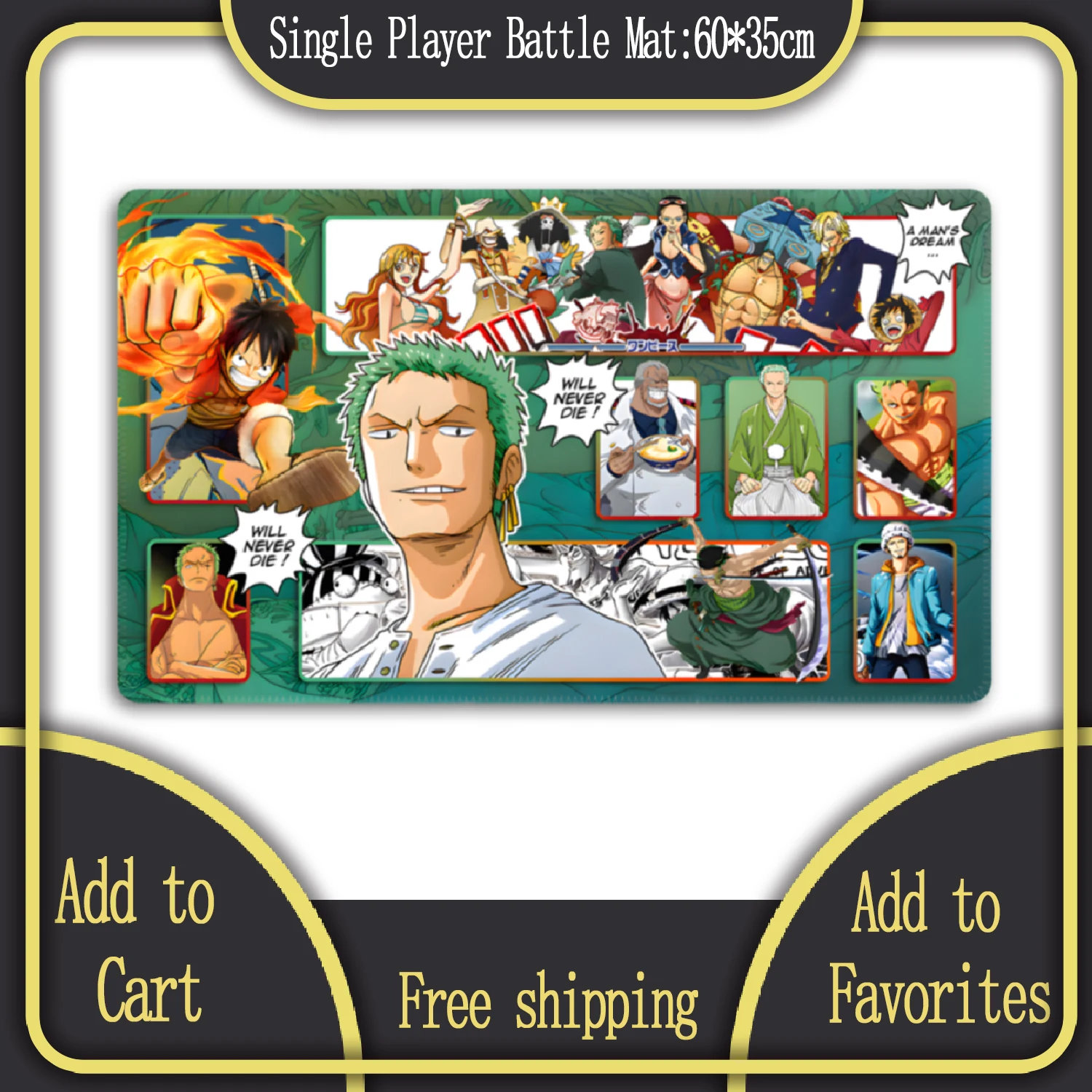 Anime ONE PIECE Card TCG Luffy Zoro Shanks Trading Collection Card Battle Playmat for Christmas Gift ﻿