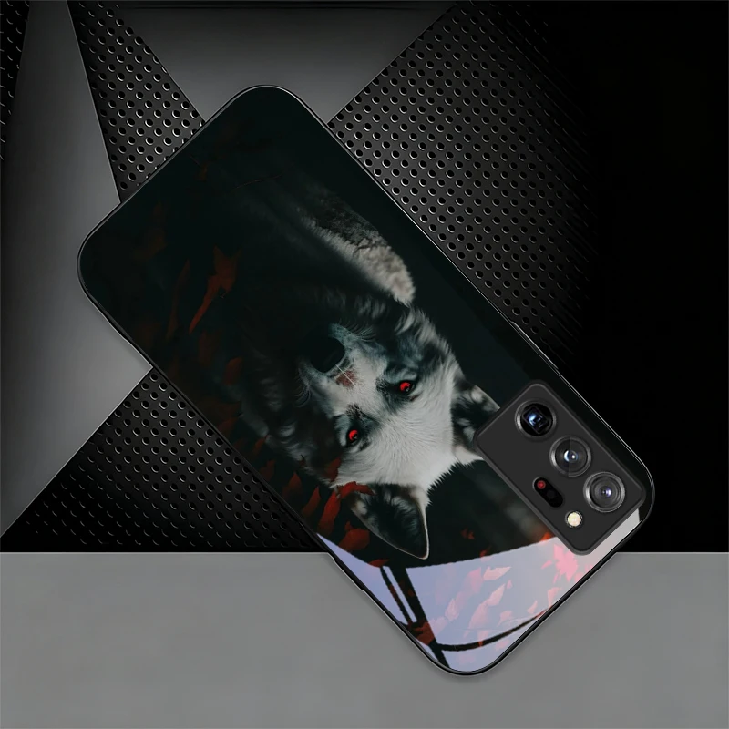 Funda para teléfono con diseño de hojas rojas de otoño, en color negro, para Samsung Galaxy Note10 20 A06 A07 A13 A14 A15 A16 A17 A22 A23 A24 A25 A26, con cubierta de cristal.