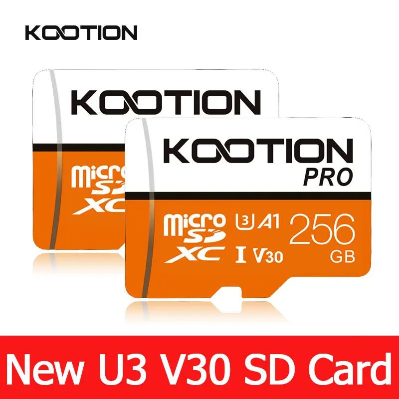 KOOTION T1Pro Micro SD Card 256GB 128GB 64GB Flash Memory Cards V30 U3 C10 Microsd TF 4K Video SDXC Card for Phone Drone Camera