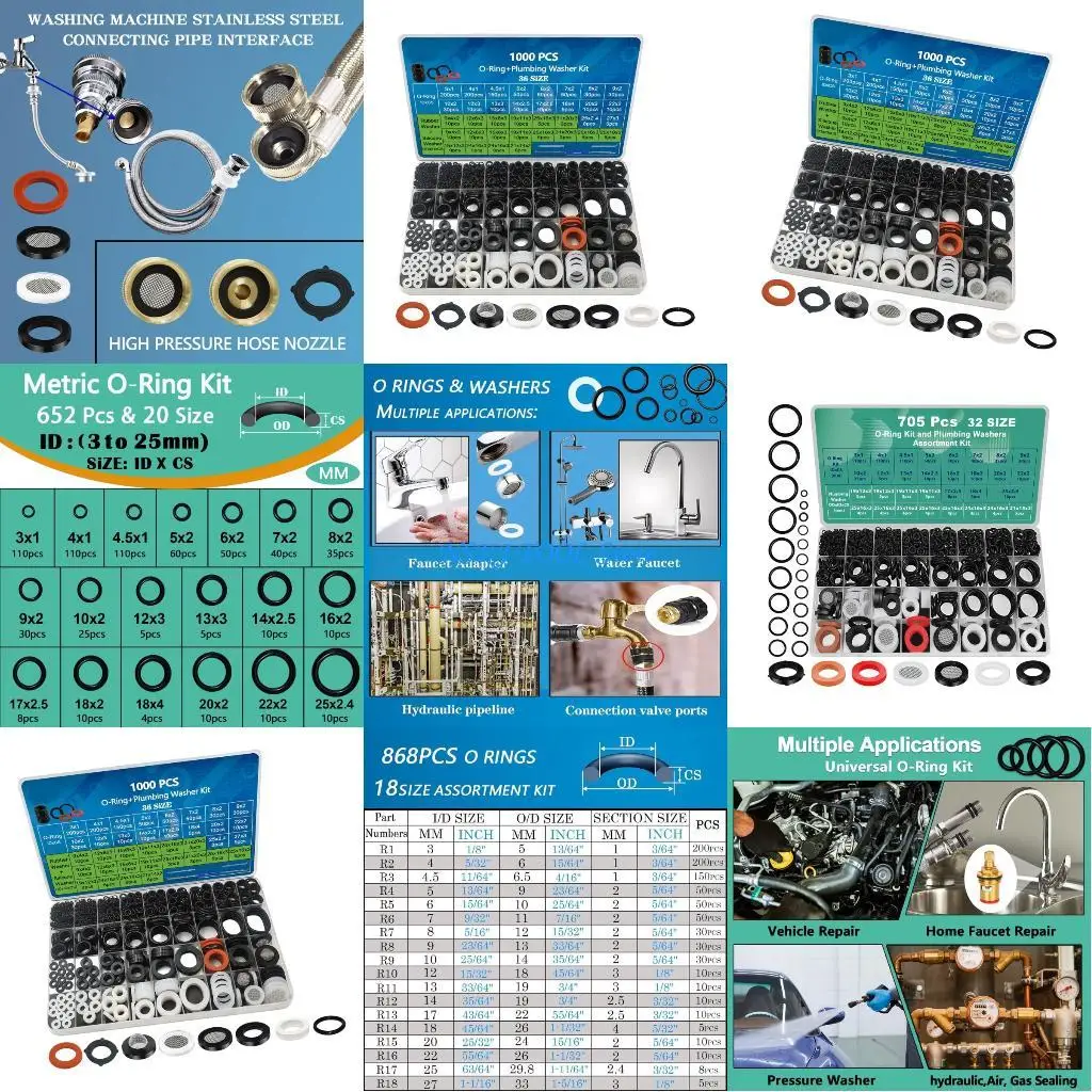 

L8RC Rubber Gasket O Rings Seals Kits Outside Garden Faucet Splitter Gasket for Faucets Pipe Garden Hoses Easy Installation