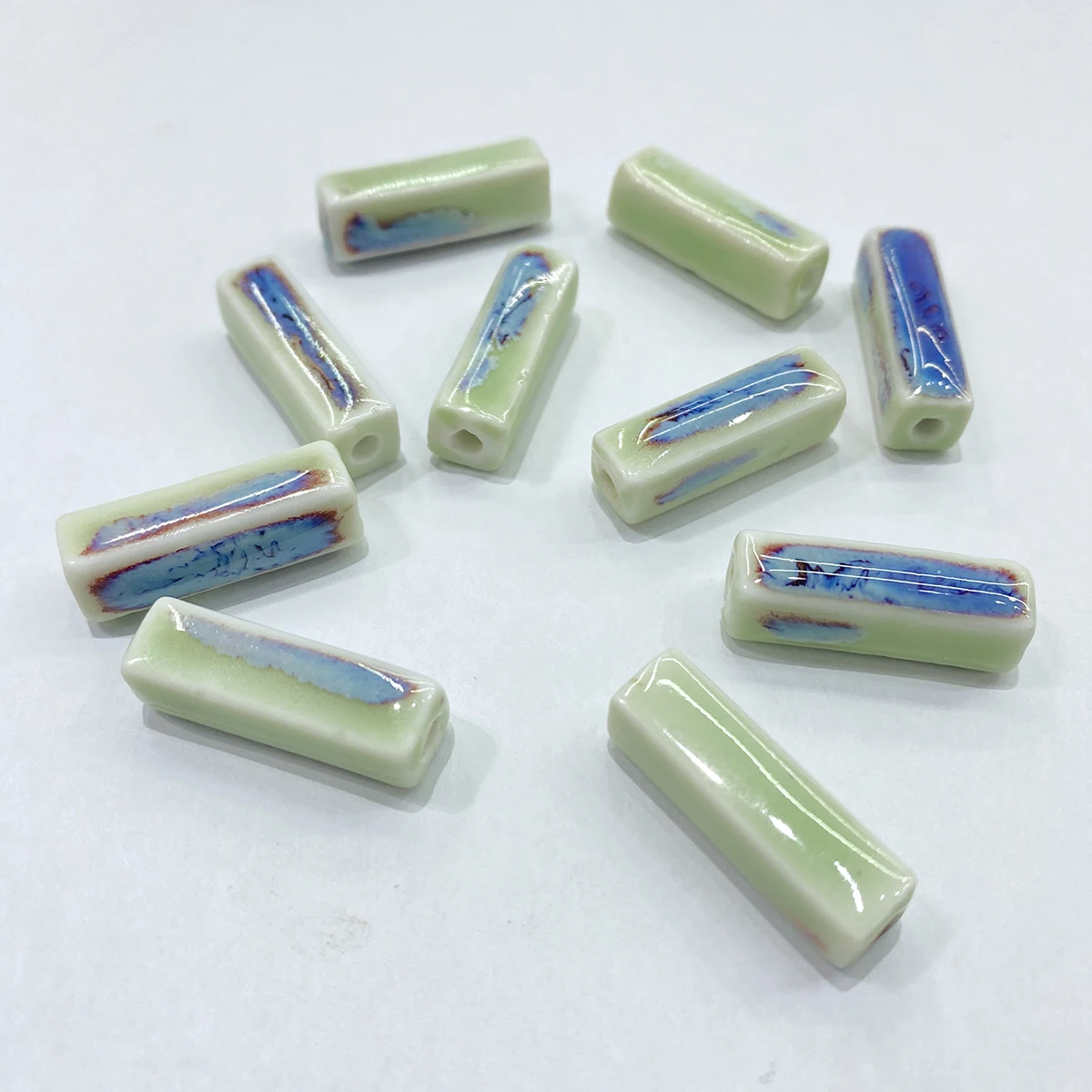10Pcs 10*9MM Ceramic Cylinder Spacer Loose Beads for Jewelry Bracelet Necklace Accessories DIY