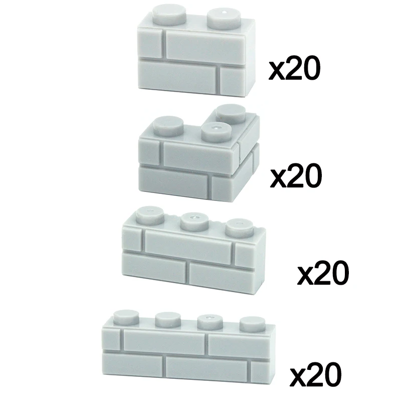 Строительные блоки для творчества, набор кирпичей 1x2, 1x3, 1x4 — фото товара