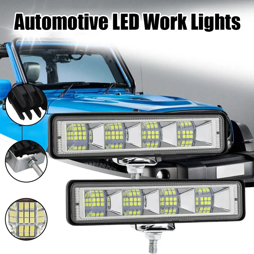 

48w 12v-30v 24 Led Equipment Work Lights Led Light Strobe Spotlight Yellow Red Off-road Lamp Flash Driving Blue White Bar D1q9