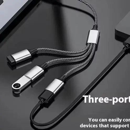 

3 в 1 Адаптер-концентратор USB 2.0 Кабель-разветвитель питания 1 штекер на 3 гнезда для ПК Принтер U Диск - USB-разветвитель Кабель для настольного компьютера