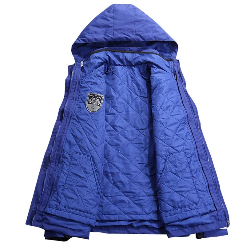 بدلة تزلج للرجال ملابس شتوية للتزلج على الجليد سترات تزلج سميكة دافئة مقاومة للماء سترة ثلج خارجية + سراويل للعلامة التجارية للرجال #4