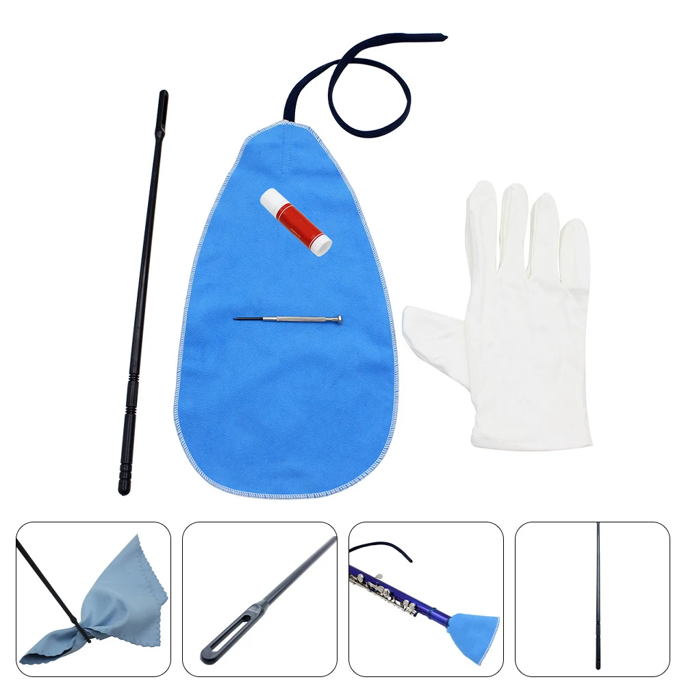 

1Set Flute Cleaning Kit Complete Care Set for Wind Instruments Includes Inner Outer Cleaning Tools Ideal Gift for Musicians