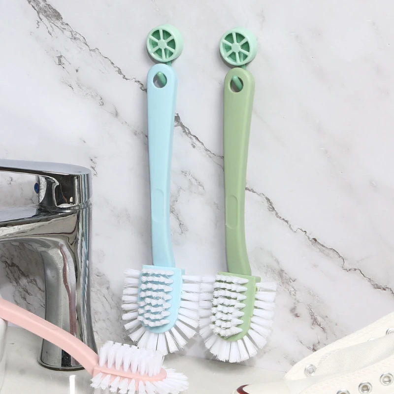 1pc Multi-Angle Shoe Cleaning Brush Durable PP Material Long Handle Sturdy Bristles with 5-Sided Shoe Care for Home Use