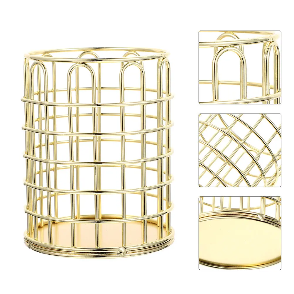 

2Pcs Wire Metal Pencil Holder Large Capacity Desktop Organizer for Pens Markers Rulers Cosmetics Brushes Office Bedroom Living