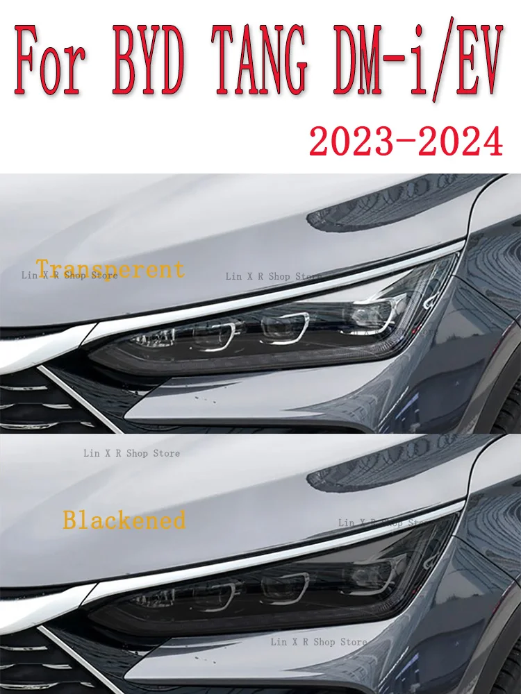 

Для BYD TANG DM-i/EV 2023 ТПУ автомобильные Внешние фары Защита от царапин защитная пленка Налобные фонари ремонт стикер аксессуары установка