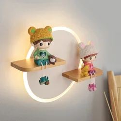 Children Room Doll Display Wall Lamps Ceramic Unicorn Character Bedroom Decoration Sconce Lustres LED Kid Room Night Wall Lights