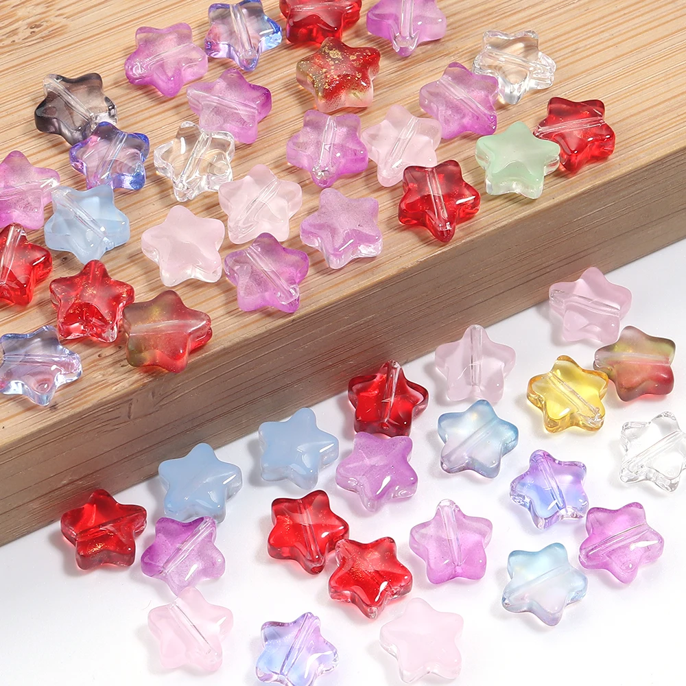 50 teile/los Stern Perlen Bunte Lampwork Fünfzackigen Stern Perlen Tschechische Glas Lose Spacer Perlen Für DIY Schmuck Machen Armband