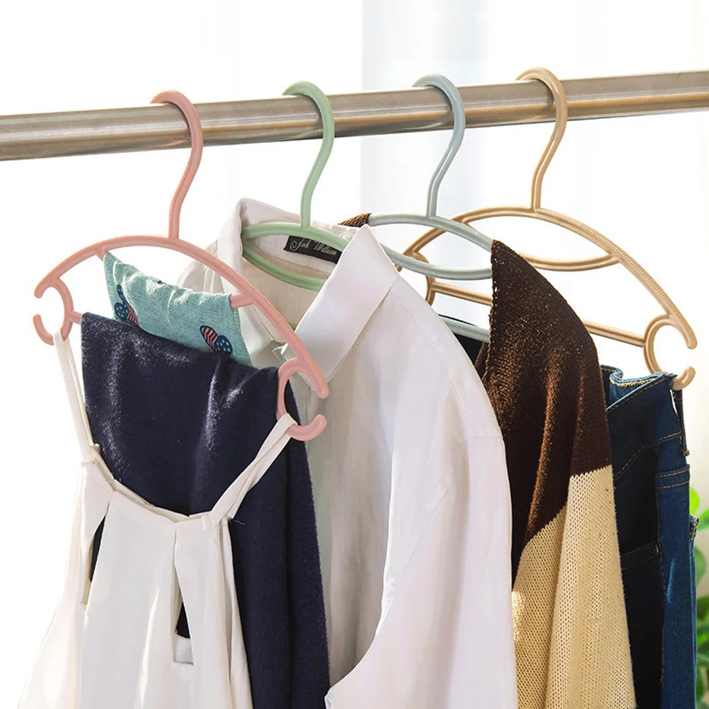 

40Pcs 's Plastic Seamless Hangers Eco-Friendly Clothes Racks Windproof Household Home Clothes Hanging