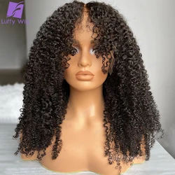 5x5 Pu Silk Base Scalp Top Wig Afro Kinky Curly Lace Front Wig Human Hair Pre Plucked Curly 13x6 Lace Frontal Wig With Baby Hair