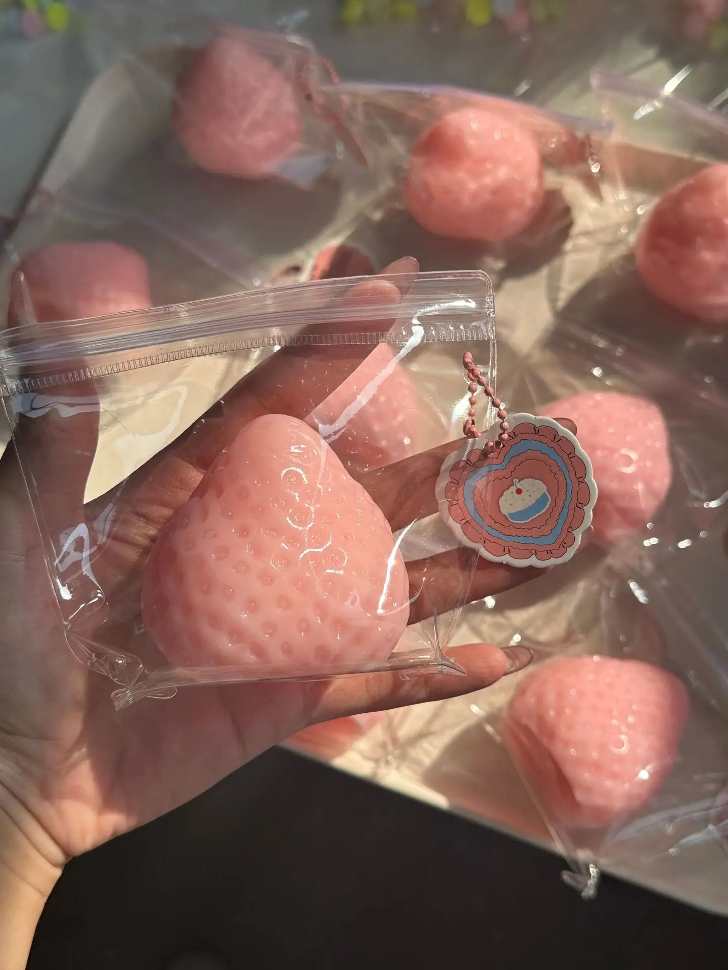 Strawberry Taba Squishy Fidget Toy, Soft Slow Rising Stress Relief Toy Antistress for Kids Adults Office & Party Favors Gift