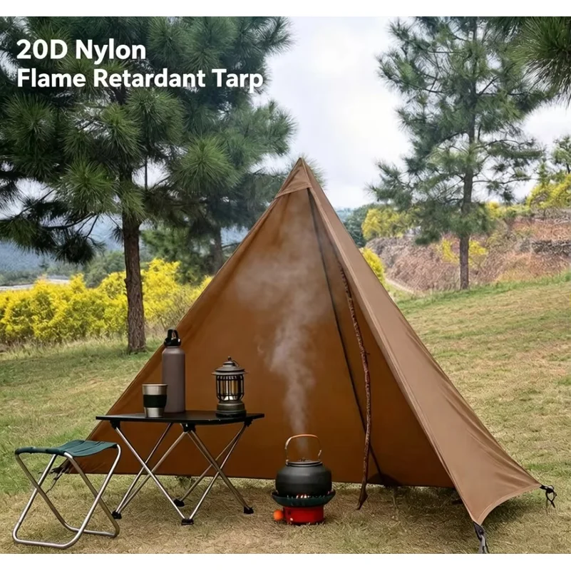210g 20D Nylon Ultralight Camping Stove Windbreak Wind Screen Shield Fire Retardant No Poles Ropes Windproof Privacy Windscreen