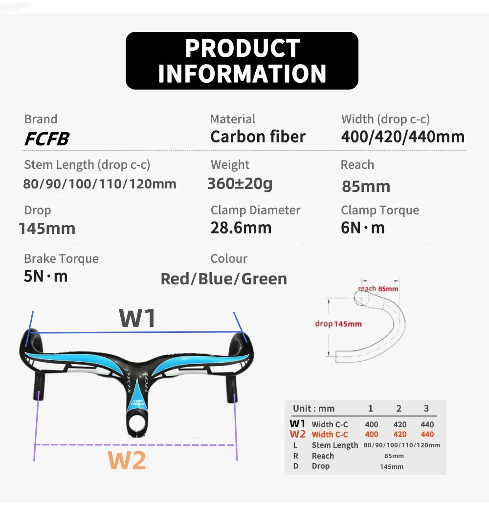 Bicycle bike Handlebar T800 Carbon Handlebar Integrated Road 28.6mm Integrated Road Handlebar cycling handle bar 3K carbon stem