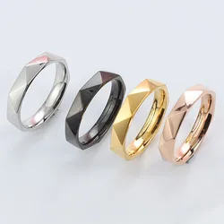 Anelli da donna geometrici alla moda moda anello nuziale a rombo in acciaio inossidabile coppia di gioielli con ciondoli di fidanzamento regalo per feste all'ingrosso