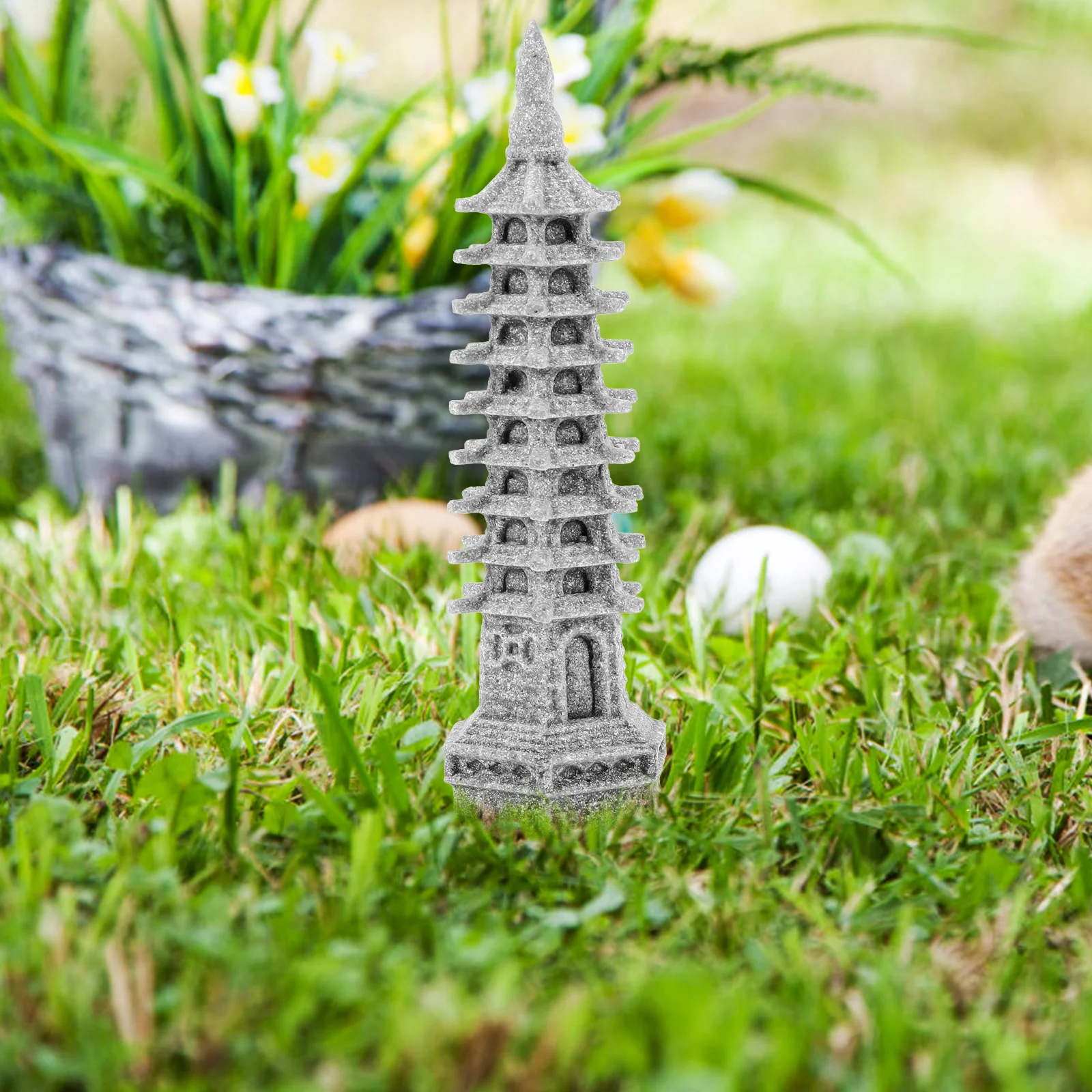 

Wenchang Tower nament 9 Layers Mini Pagoda Statue Desk Decorations Tiny Stone Model Office Home Garden L