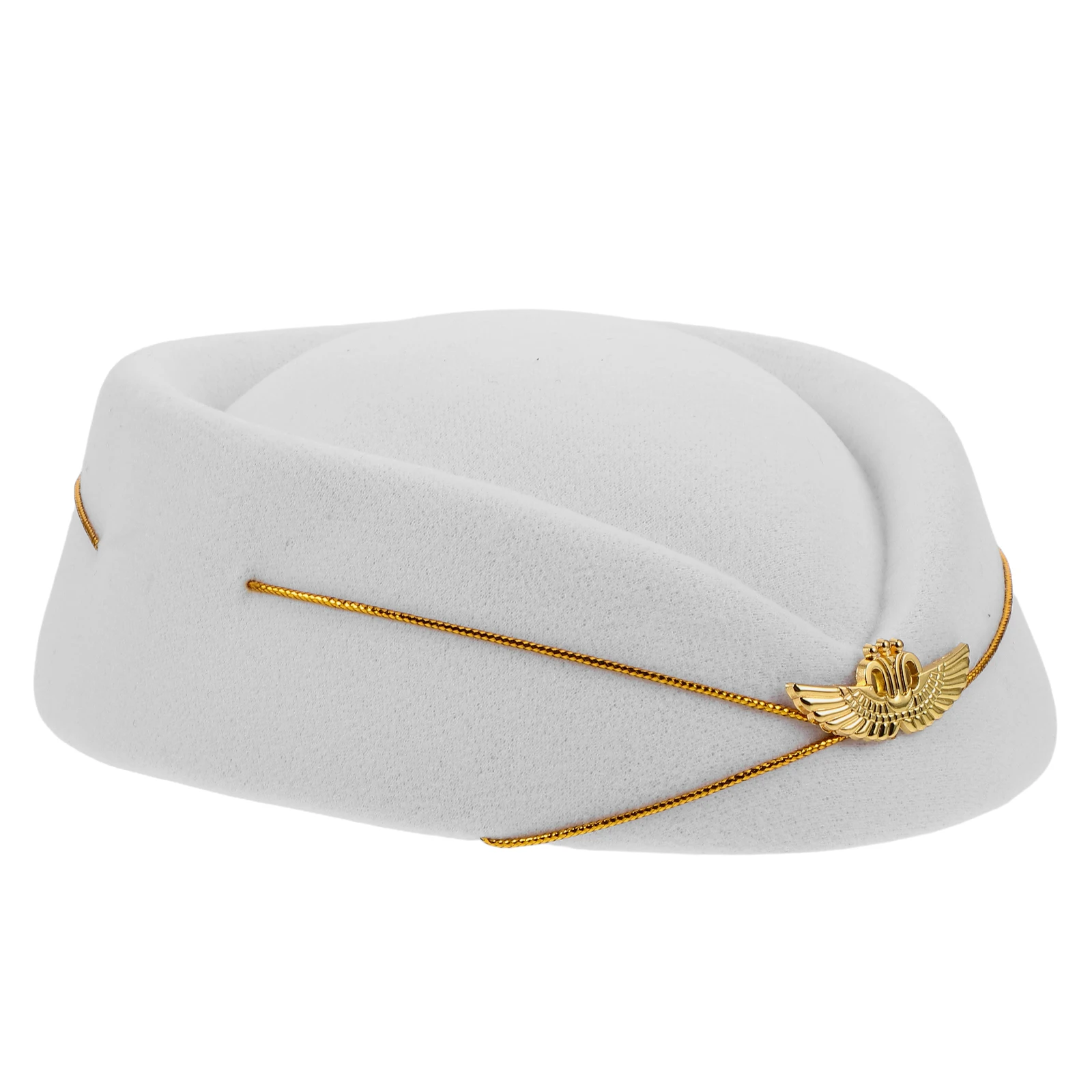 

Stewardess Beret Flight Attendant Costume Hat Women Felt Woolen Pillbox Airplane Christmas
